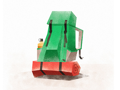 Trusty backpack. Day 7. adventure backpack camping digital digital illustration exploration illustration low poly outdoors retro