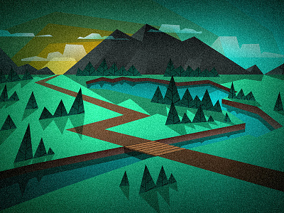 Valley at Sunset abstract explore lowpoly mountains nature outdoors yeg