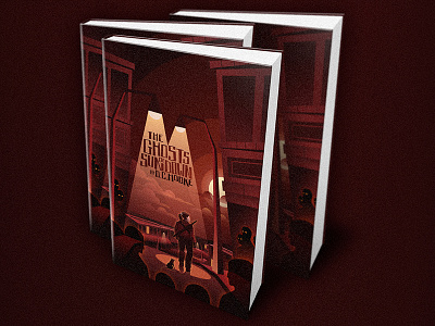 Ghosts of Sundown abstract book cover cover design digital art digital illustration ghost story illustration low poly retro typography yeg