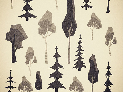 Forest for the trees abstract illustration nature pattern retro stylized texture trees yeg