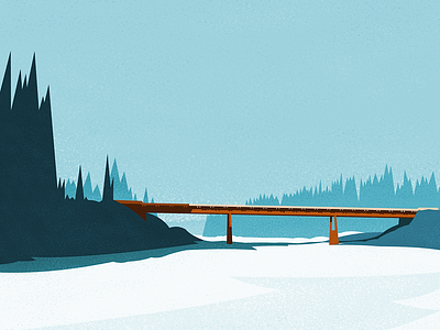 Bridge over McLeod River abstract canadian artist landscape nature outdoors retro vintage yeg