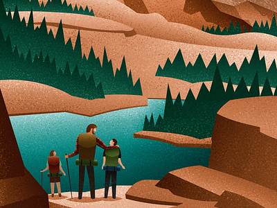 Exploring the Great Outdoors canadian artist church exploration large format ministry mountains nature outdoors stylized vector art vintage youth
