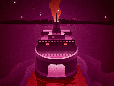 Night Ferry to Death canadian artist cover art fiction murder mystery retro vector art vintage