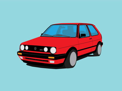 VW Mk2 flat design gti illustrator mk2 vector volkswagen vw