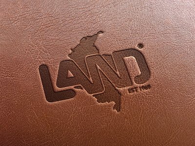 LAND Leather Logo Debossed branding coloumbia land leather logo logo design