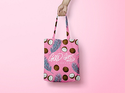 Good Girls Coconuts Beach Bag coconuts good girls hand lettering type typography