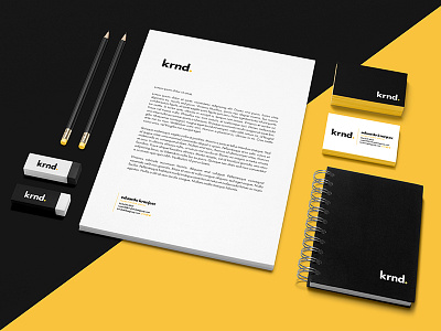Krnd Stationery Mockup agency branding kerned krnd logo minimalistic stationery type typography