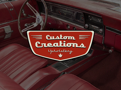 Custom Creations Upholstery Logo badge custom creations hot rod hotrod logo old school upholstery vintage