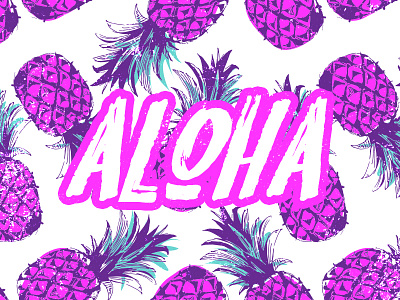 Aloha aloha grunge hawaii pineapple pink