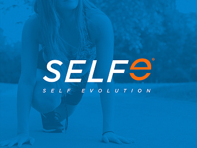 SELFe Logo blue e fitness logo orange rebrand selfe selfie