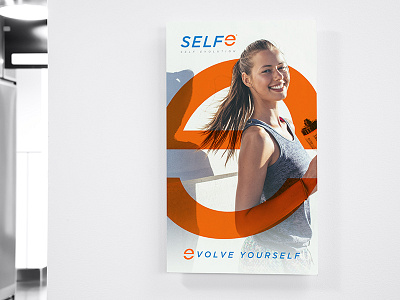 SELFe Poster blue e fitness logo orange rebrand selfe selfie