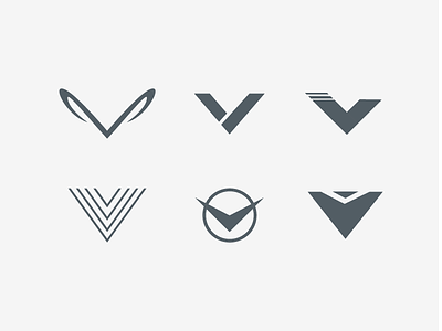 V futuristic letter v logo mark minimal v