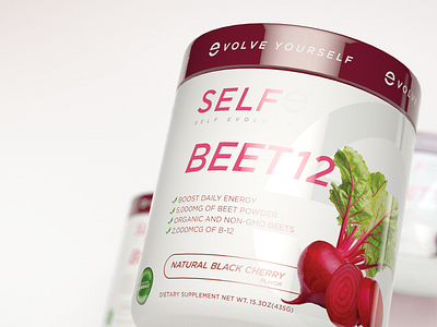 SELFe BEET 12 Energy Powder Packaging 3d render 3d rendering beet energy natural packaging packagingdesign selfe vitamins