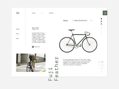 Fuji Bikes product page bike branding concept interface page preview product shop ui ux web website