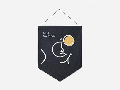 Canvas banner for radio show Mila Mosaico banner brazilian guitar jazz radio show flag illustration logo mark musician