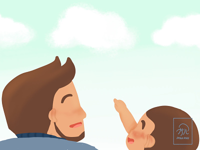 Look at the Clouds, Dad character design character illustration children children book illustration childrens illustration illustration jpeg