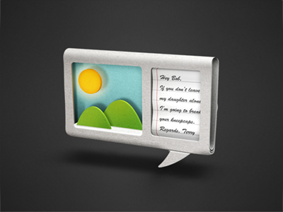 Papercraft icon: Message icon iconography message origami paper papercraft photo picture
