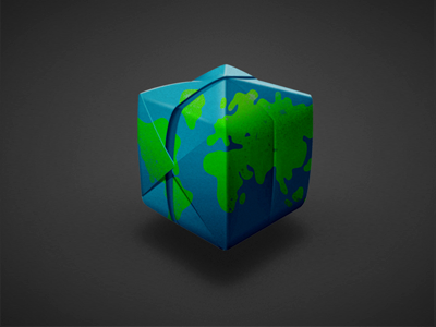 Papercraft icon: Browser ball browser earth explorer globe icon iconography internet map origami paper papercraft world