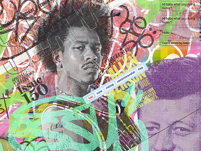 23/365 art basketball collage daily design digital glitch illustration lettering nba pop culture