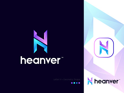 Letter H Modern Geometric Logo Design app best logo bipol hossan brand identity branding business logo colorful company logo creative diamond style dribbble geometric graphic design icons letter h logo logo design logotrend2021 modern