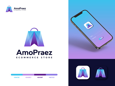 AmoPraez Modern Ecommerce Shop Logo Design app icone bipolhossan dribbble sale unique