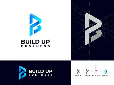 B and P Letter Modern Logo Design for Build Up Business branding full brand identity