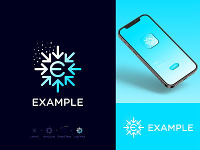 Letter E | Being Cold | Snow Effect | Logo Design