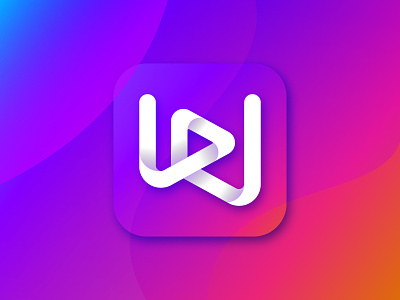 Media app icon | play | music letter w