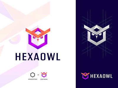 Hexagon owl logo design