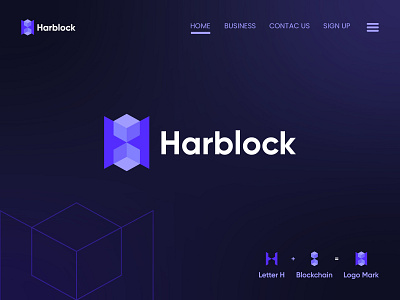 Modern Letter H blockchain logo design