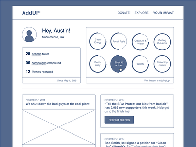AddUp Impact Page addup environmental wireframe