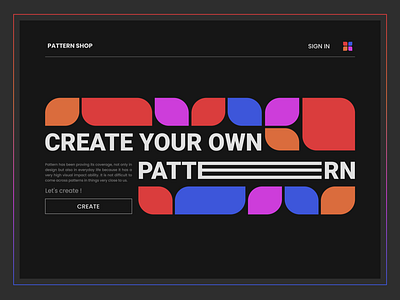 pattern shop clean color dark mode design hamburger menu illustration landing page shapes ui ux web website