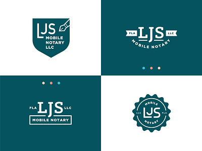 LJS Logo Concepts branding logo logos notary small business vector wordmark