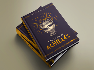 The Song of Achilles achilles ancient greece book cover book cover design book design gold foil greek greek urn illustrated book cover illustration ipad pro laurels madeline miller procreate the iliad the song of achilles tsoa typography