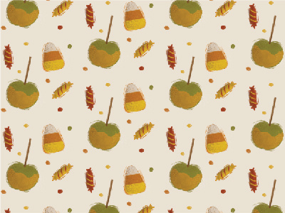 Autumn Pattern apple autumn candy candy corn caramel apple fall fall pattern halloween pattern
