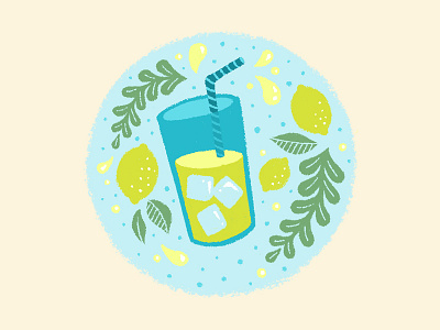 Lemon on a Prayer blue floral icon illustration lemon lemonade my fiancée hates this pun summer