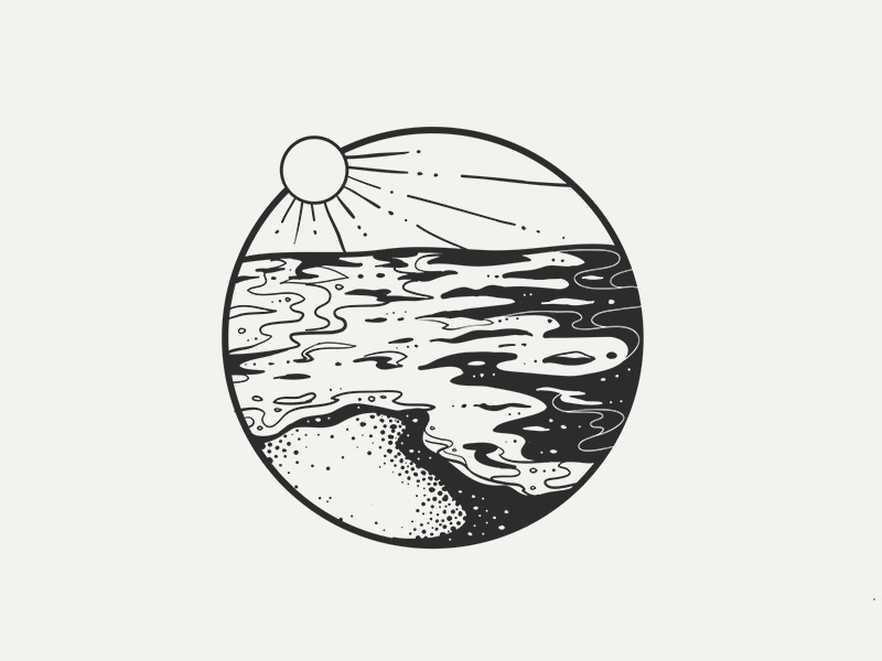 Seagrove ipad illustration wave sunset sunshine florida coast sun ocean summer beach