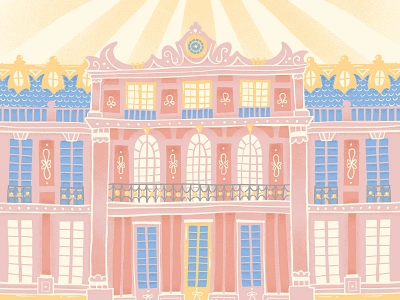 Versailles architecture buildings doodle france french illustration ipad pro procreate rococo texture travel vector versailles whimsical whimsy