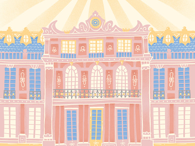 Versailles architecture buildings doodle france french illustration ipad pro procreate rococo texture travel vector versailles whimsical whimsy