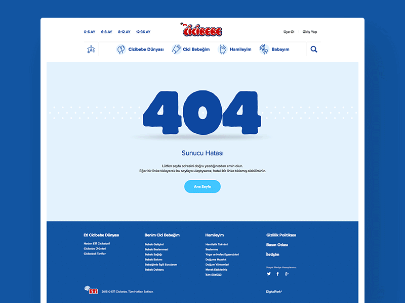 Error Page's — 👶 Eti Cicibebe 404 500 animation concept content home page interaction ui ux web web site