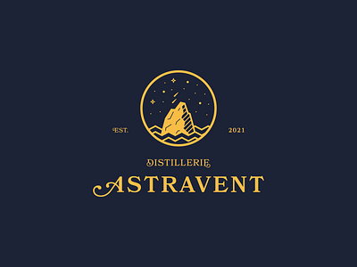 Astravent - Branding alcohol blue brand identity branding design distillery doodle font gin gold graphic design illustration logo logotype minimalism vector whisky