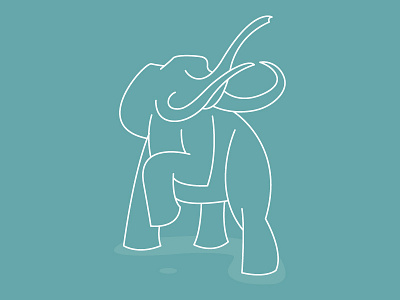 Mastodon clean icon illustrator line art mastadon simple vector