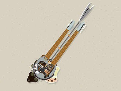 Mad Max Fury Road Doof Warrior Guitar fury road guitar icon illustration line art mad max music vector art