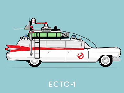 Ecto-1 ghostbusters ghosts illustration pop pop culture proton pack vector who you gonna call