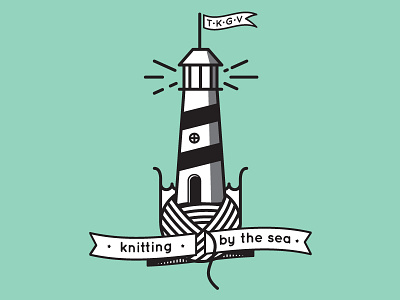 Tidewater Knitting Guild Of Virginia Badge badge banner icon knitting lighthouse logo ocean vector water