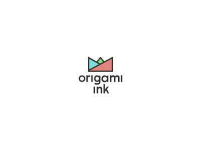 Origami Ink Logo Daily Redesign brand design logo origami paper san serif type typography vector