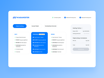 Redesign of the Niagahoster website for the checkout section