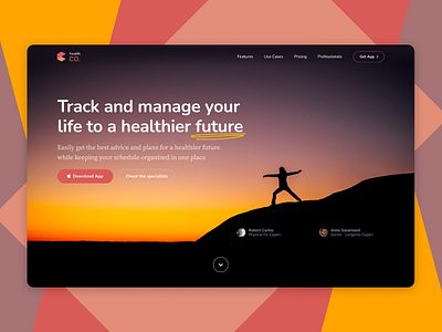 Hero Section Web - Health Tracking App hero section ui design web