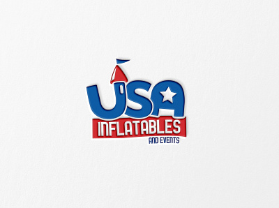 USA Inflatables and Events Logo branding graphic design logo