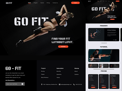 GO FIT, FIND YOUR FIT WITHOUT LIMIT. design designchallenge02 figma landingpage uidesign uiuxdesign webdesign